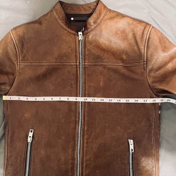 Coach F82825 Cow Leather jacket XS brown MSRP $1000 - Picture 6 of 8